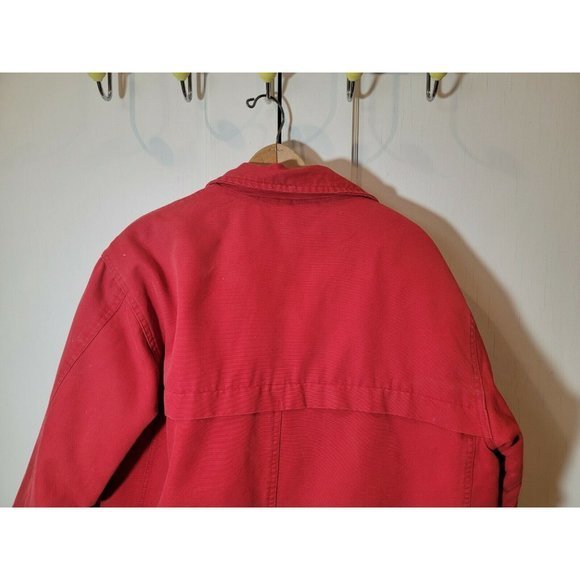 Women Eddie Bauer Small S Canvas Jacket Heavy Red - Picture 9 of 12